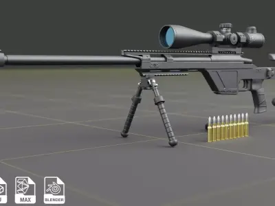 CZ TSR Sniper Rifle Low-poly 3D model