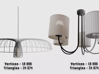 Modern Pendant Light Collection 3D model purchase