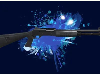 SHOTGUN 2 - Benelli M4 Super 90 Tactical Shotgun - 4K Game Ready Low-poly 3D model