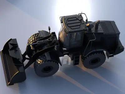 Wheel Loader Black Low-poly 3D model