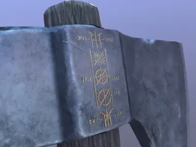 Battleworn Axe Low-poly 3D model