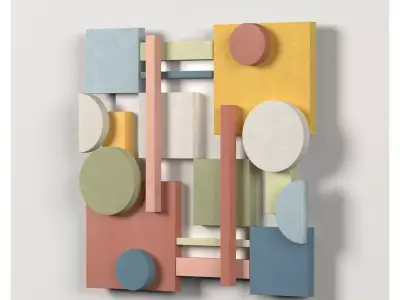 Wall Colored shapes Decoration - 45x45 - Collection - Part 2 3D model