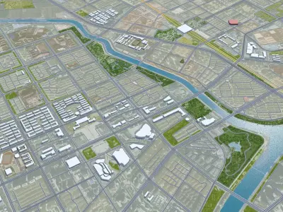 Chifeng Inner Mongolia China 35km Free low-poly 3D model