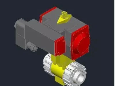 2 Way air actuated valve Free 3D model