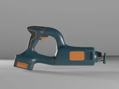 generic reciprocating saw game ready Low-poly 3D model