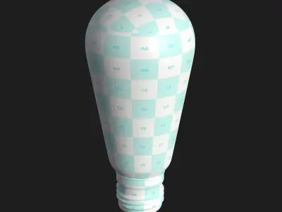 Vintage Light Bulb 001 Low-poly 3D model