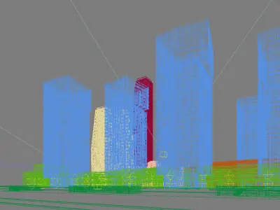 Architecture skyscrapers in kazakhstan 3D model