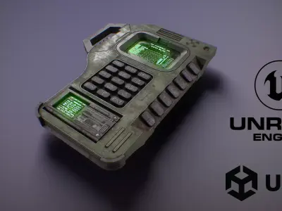 PBR Futuristic Electronic Multi-Tool Low-poly 3D model