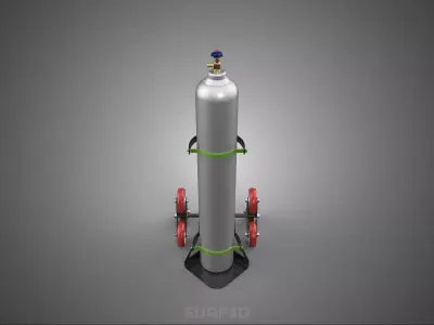 STAIR CLIMBER GAS CYLINDER HAND TRUCK CART TROLLEY SINGLE HANDLE 3D model