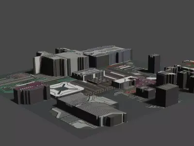 Sci-Fi City In Blender Mars  Sci Fi Blender  Universe 3D model
