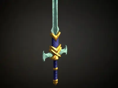Medieval Fantasy Sword Low-poly 3D model buy