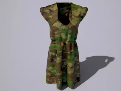 women military dress 3D model