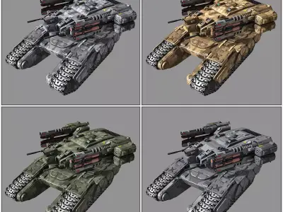 SF Heavy Tank - MX7 Low-poly 3D model