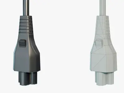 Power Cable IEC C5 Low-poly 3D model