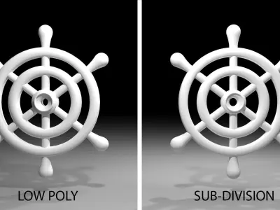 Ship Wheel 10 3D model