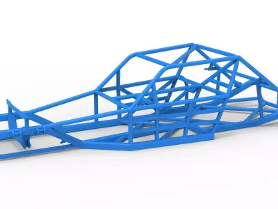 Frame of Vintage Asphalt Modified stock car V2 Scale 1 to 25 3D print model