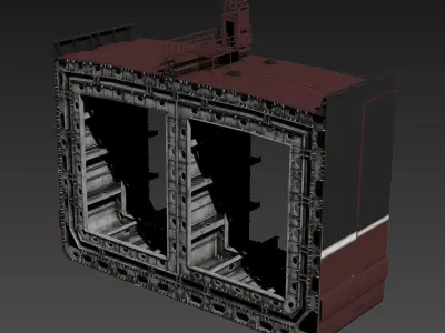 Tanker section Low-poly 3D model