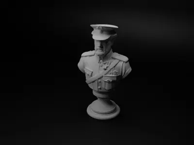 Austro-Hungarian Soldier Bust Chess 3D print model get