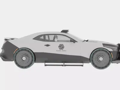 Sci Fi Police Car Rigged 3D Model Futuristic Vehicle 3D model