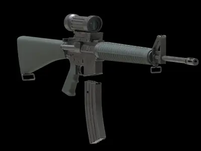 Colt Canada C7A1 Low Poly Low-poly 3D model