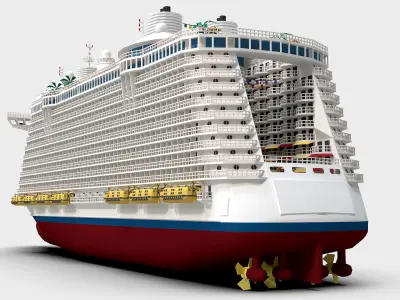 Passenger Ship Low-poly 3D model