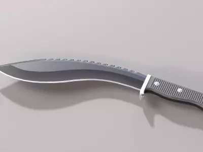 Knife Sawback Kukri Low-poly 3D model