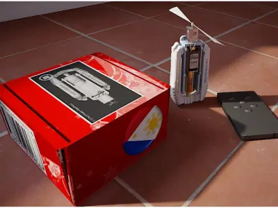 Camera helicopter with remote control Free 3D model