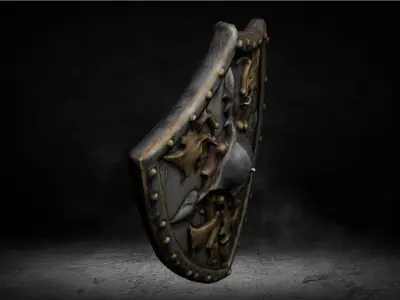 Medieval Cursed Shield Low-poly 3D Model Low-poly 3D model
