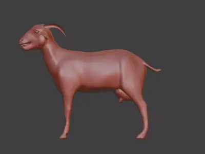 white goat 3D model purchase