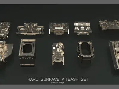 Hard Surface Kitbash Set- Boxes 3D model