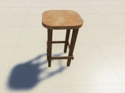 Wooden Chair Low-poly 3D model purchase