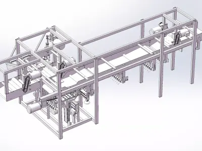 Pallet forming shuttle conveyor 3D model
