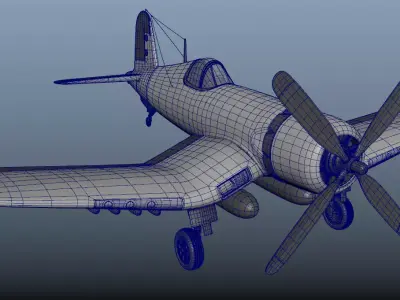 Vought F4U Corsair Low-poly 3D model purchase