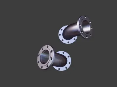 Mechanical Elbow Pipe 3D Model Low-poly 3D model