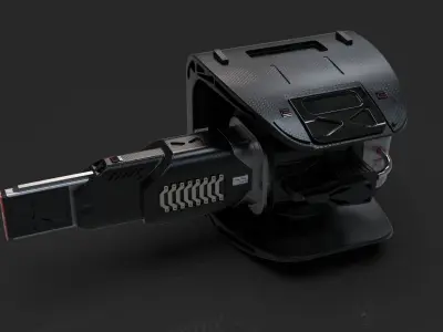 Laser Cannon Design - Weapon for Turret Low-poly 3D model
