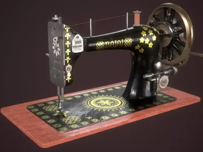 Sewing Machine Low-poly 3D model