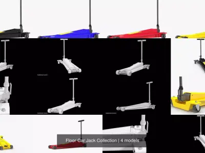Floor Car Jack Collection 3D Model Pack