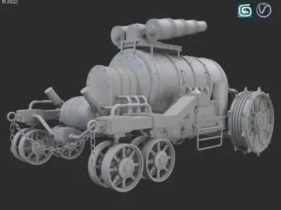 Steampunk Tank-Clay Version 3D model