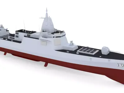 POWERFUL CHINESE TYPE-055 GUIDED MISSLE DESTROYER 3D PRINT READY 3D print model