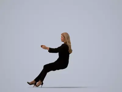 00122Kiera007 - Adult Caucasian woman commuting in business 3D model