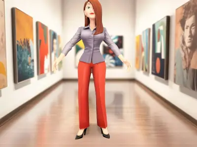 Stylish Businesswoman model pack Low-poly 3D model