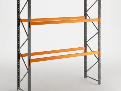 Warehouse pallet racks  3D model
