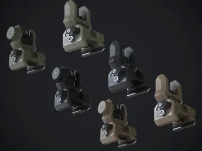 Command Arms Flip Rear Sight FRS Low-poly 3D model