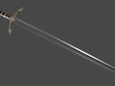 Langsax sword with Excalibur handle Low-poly 3D model