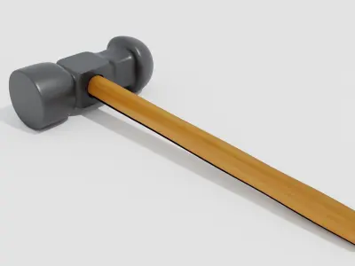 Hammer with wooden handle 3D model