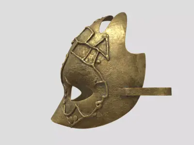 Ram Horned Helmet Low-poly 3D model