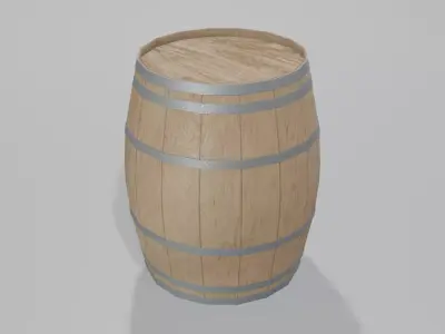 Light Toasted Lowpoly Burgundy Barrel Low-poly 3D model