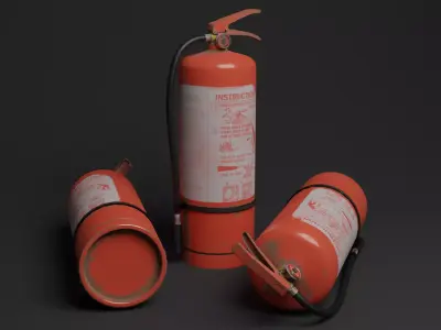 Damaged Fire Extinguisher Low-poly 3D model