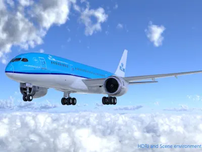 Boeing 787 Dreamliner high detailed model Low-poly 3D model