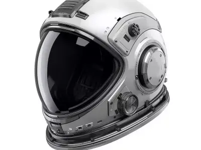 Futuristic Astronaut Explorer Helmet 3D Model Low-poly 3D model